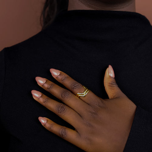 The Arc Ring Duo in 18K Gold Vermeil